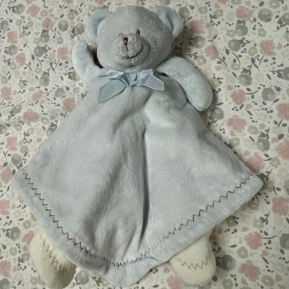 Blankets & Beyond Baby Security Sleeping Blanket Lovey Plush Bear Light Blue